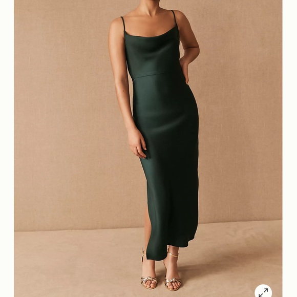 Anthropologie Emerald Silk Dress - Picture 2 of 2